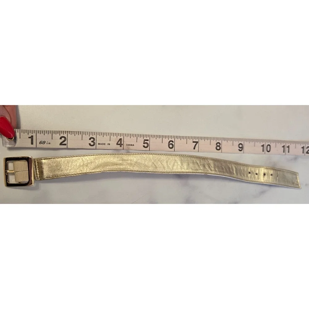 Puppy Dog Collar Gold Metallic Vegan Leather 11.5